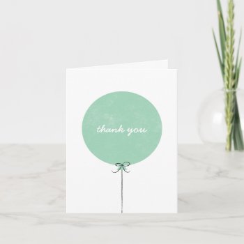 Balloon Thank You Card - Mint by AmberBarkley at Zazzle