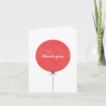 Balloon Thank You Card - Red by AmberBarkley at Zazzle