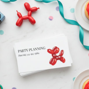 Balloon Toy Dog Party Planner Birthday Business Card