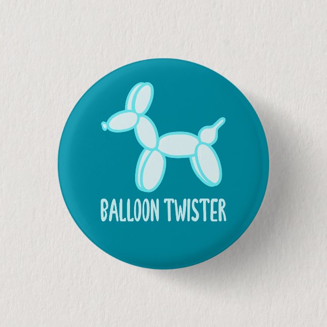 Balloon Twister (Light Blue) Pin Button (Front)