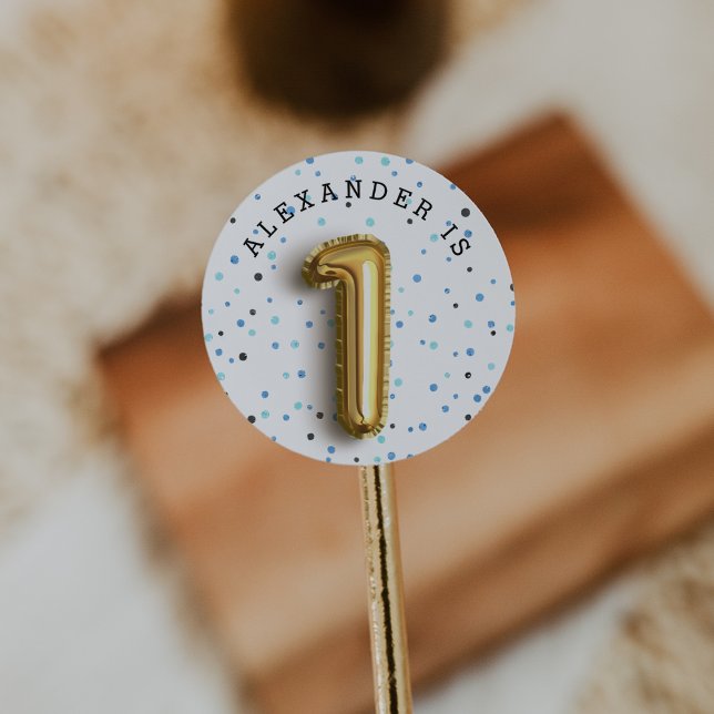 Balloon Type | First Birthday Party Classic Round Sticker (Creator Uploaded)