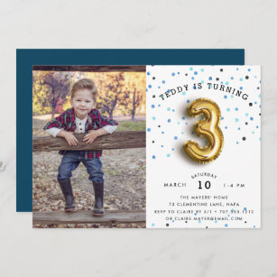 BPIF-13 Trucks 3 Years Old Boy 10 Childrens Birthday Party Invitations COOL 