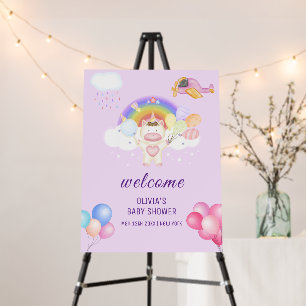 Balloon Unicorn Rainbow Baby Shower Welcome Sign