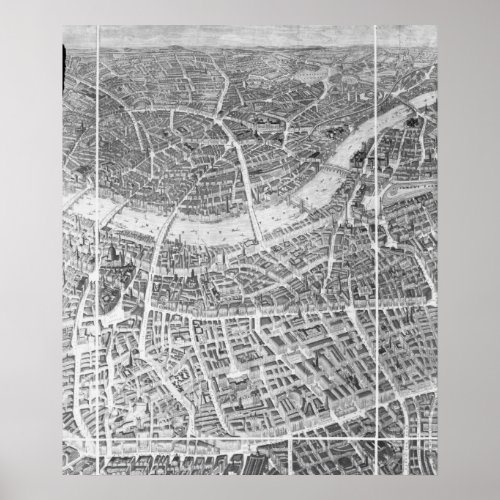 Balloon View of London 1851 Poster