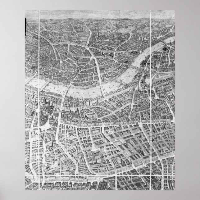 Balloon View of London, 1851 Poster (Front)