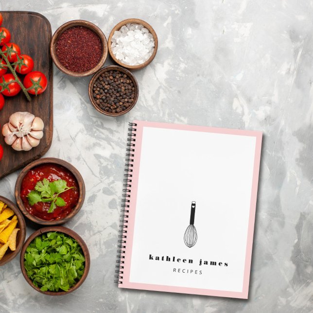 Balloon Whisk Blush Pink White Notebook (Creator Uploaded)