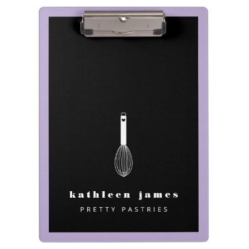 Balloon Whisk Lavender Black Catering Clipboard