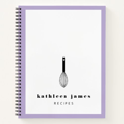 Balloon Whisk Lavender White Notebook