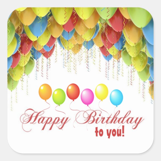 Balloon Wow Birthday Stickers (Front)