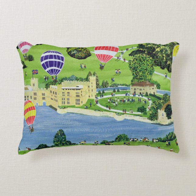 Ballooning at Leeds Castle Accent Pillow (Front)