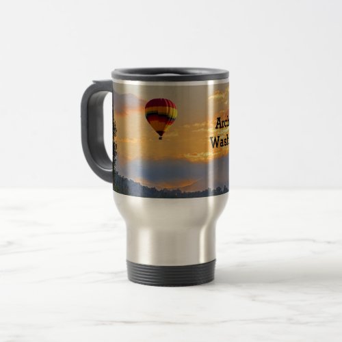 Ballooning Hot Air Balloon Sunset sky personalize  Travel Mug