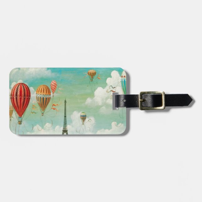 Ballooning Over Paris Luggage Tag (Front Horizontal)