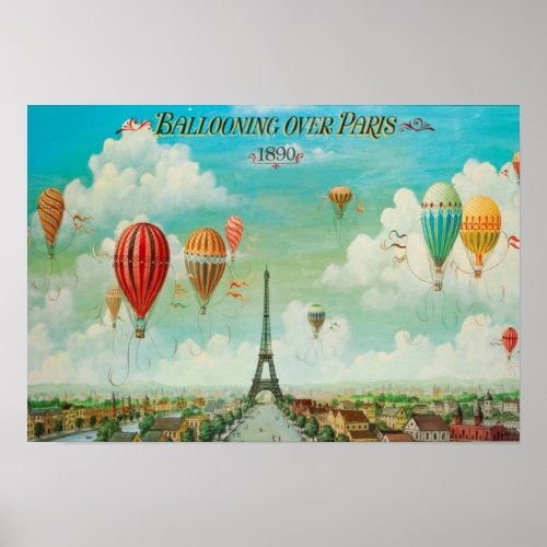 Ballooning Over Paris Poster