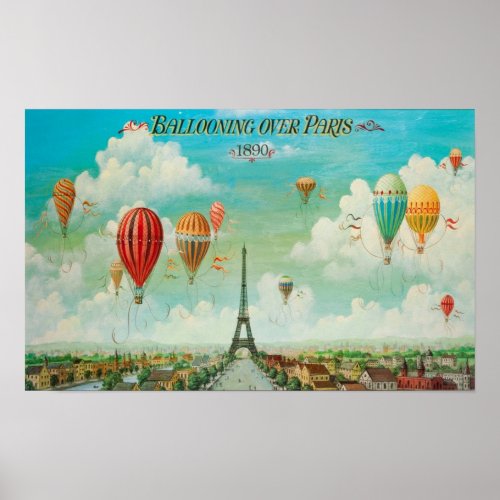 Ballooning Over Paris Poster