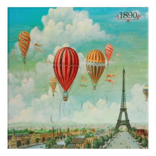 Ballooning Over Paris Vintage Art