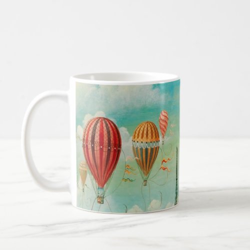 Ballooning Over Paris Vintage Travel Art Coffee Mug