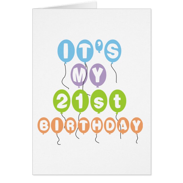 Balloons 21st Birthday Cards