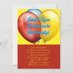 Balloons Adoption Party New Son Invitation