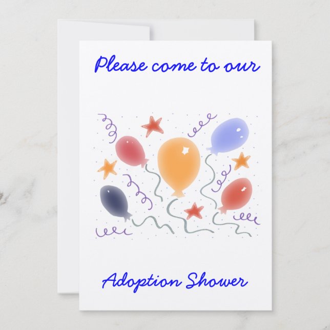 Balloons Adoption Shower invitation (Front)