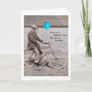 Balloons and A Bike, Humorous Note Card