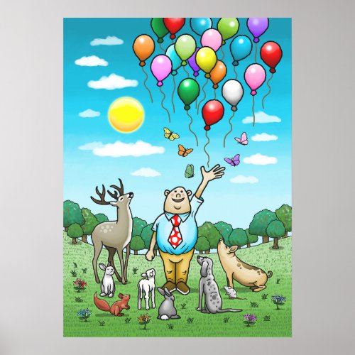 Balloons and birthdays the perfect pair Poster