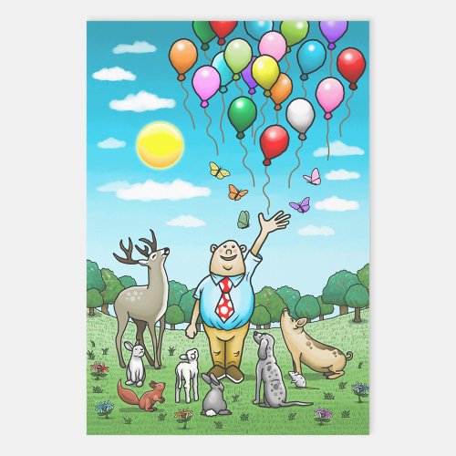 Balloons and birthdays the perfect pair wrapping paper sheets