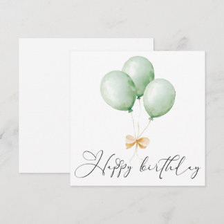 Balloons and Bow Happy Birthday Greeting Card