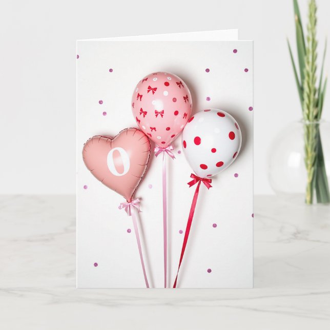 Balloons And Bows Birthday Card (Front)
