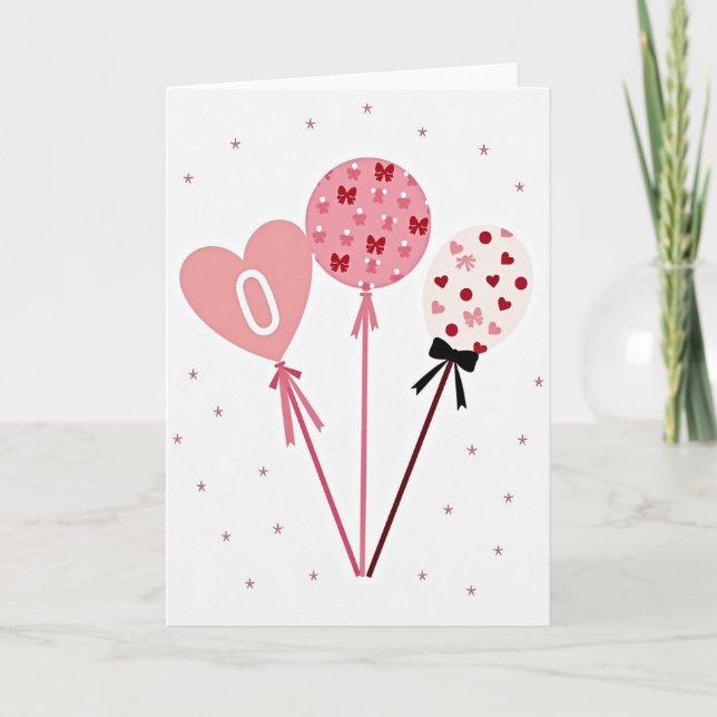 Balloons And Bows Celebration Card (Front)
