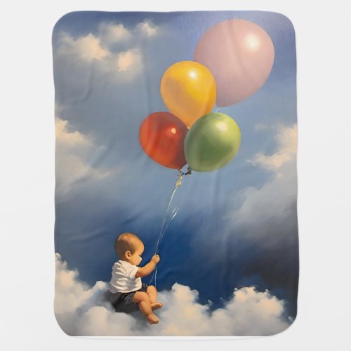 Balloons and Dreams Baby on Clouds Blanket