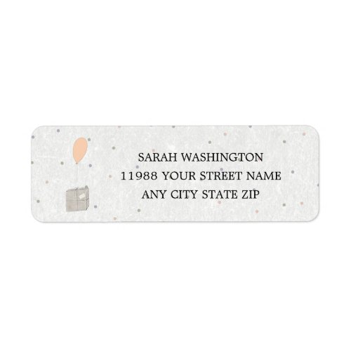 Balloons and Packages baby shower return address Label