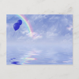 Balloons and Rainbow Postcard