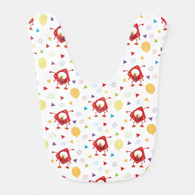 Balloons and Red Monsters Bib (Front)