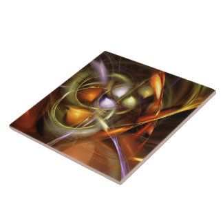 Balloons and Ribbons Abstract Ceramic Tile