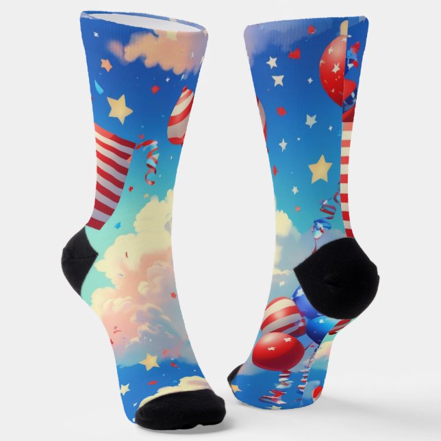 Balloons and Stars Socks (Angled)
