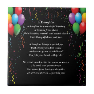 Balloons and Streamers - Daughter Poem Tile