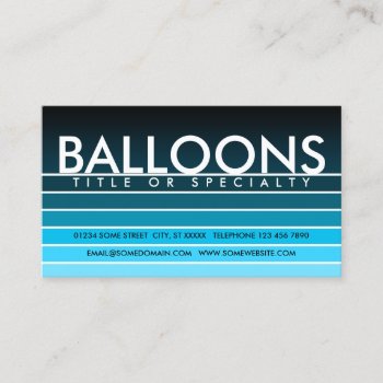Balloons Aqua Swatch Business Card by identica at Zazzle