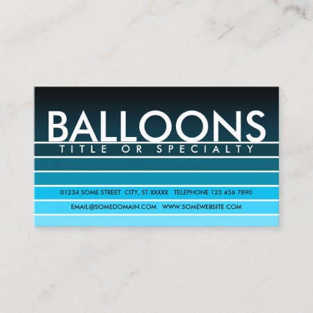 Balloons Aqua Swatch Business Card