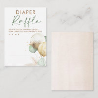 Balloons Baby Shower Diaper Raffle Ticket