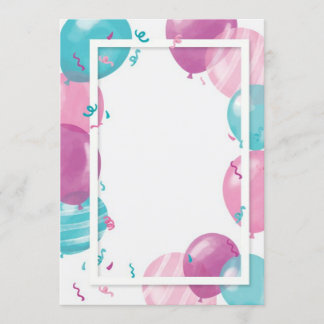 Balloons baby shower invitation template