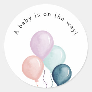 Balloons Baby Shower Round Sticker