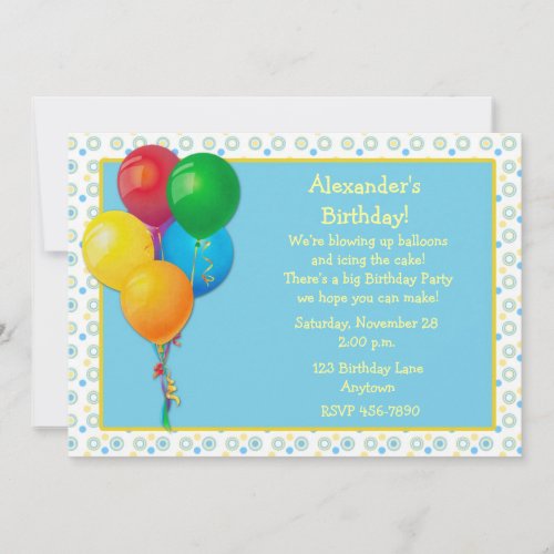 Balloons Birthday Invitation