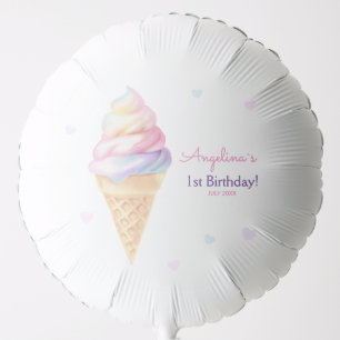 Balloons birthday party with sweet ice cream.