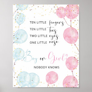 Balloons Boy or Girl Gender Reveal Sign
