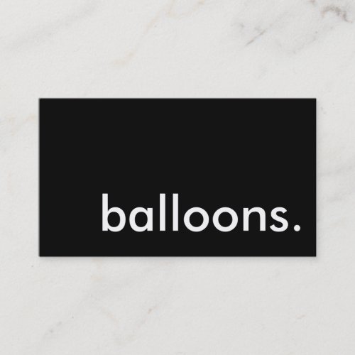 balloons business card