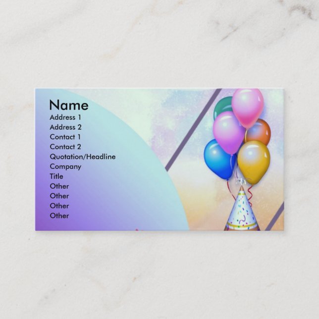 Balloons Business Card (Front)
