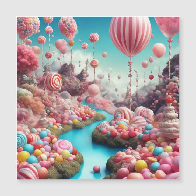 Balloons Candy land Magnetic Invitation (Front)