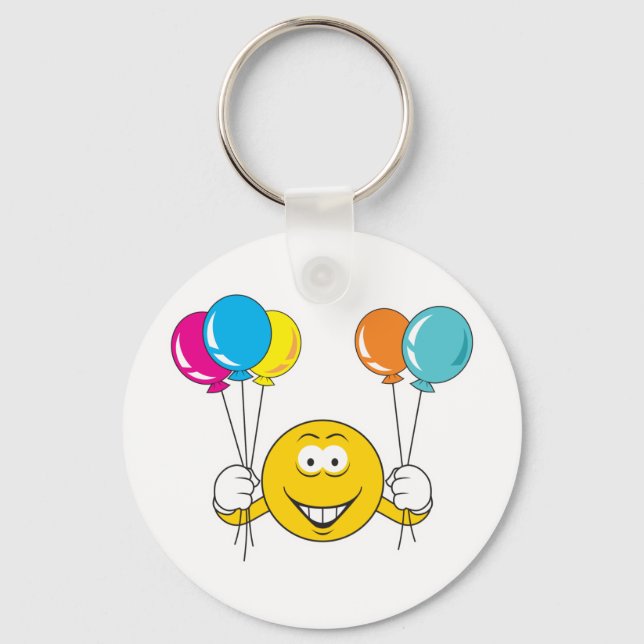 Balloons Celebration Face Keychain (Front)