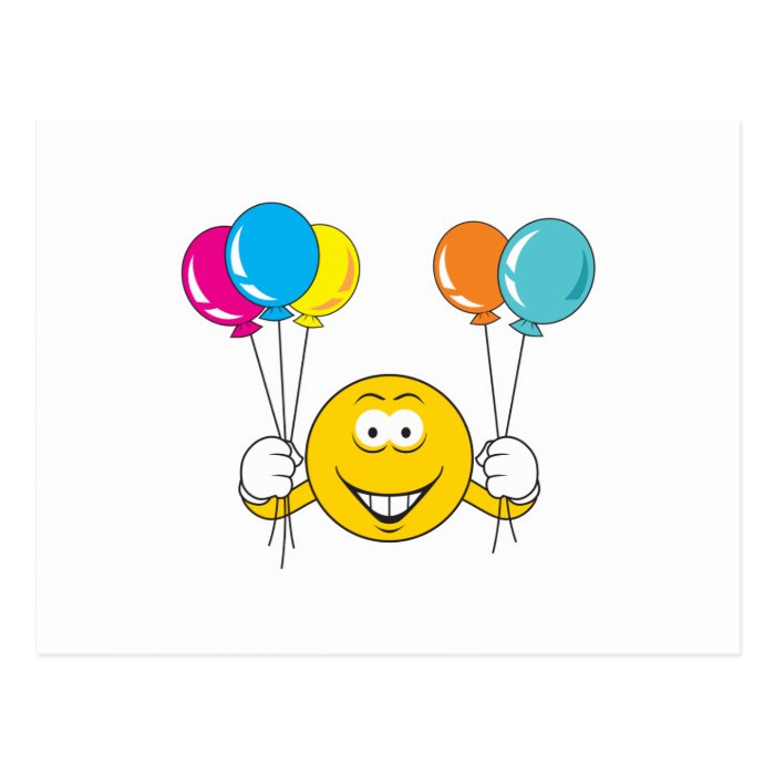 Balloons Celebration Smiley Face Postcards