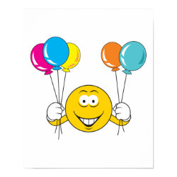 Balloons Celebration Smiley Face print
